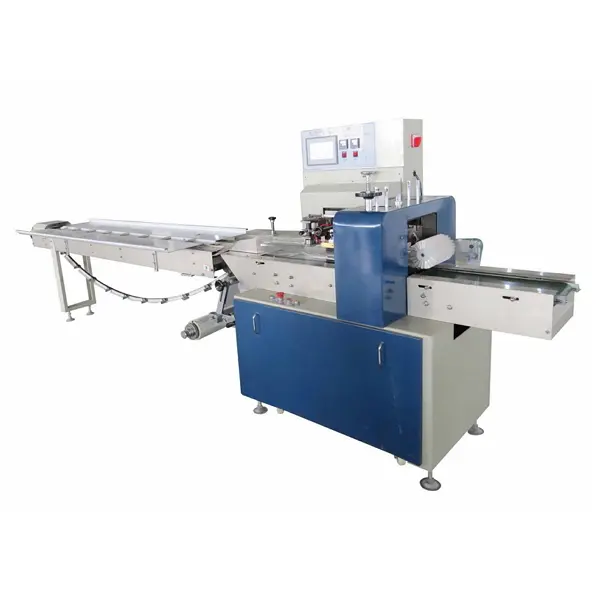 Folienkissenverpackungsmaschine mit Bodenzuführung